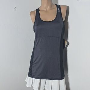 Reebok Women's Charcoal and Black Tank Athletic Top Size Medium NWT